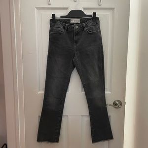 Free People Grey Straight Leg Jean
